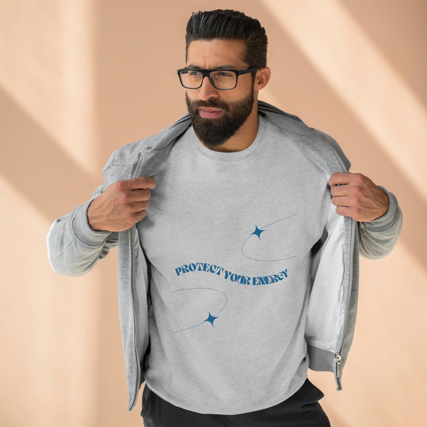 Blue Protect Your Energy Crewneck Sweatshirt