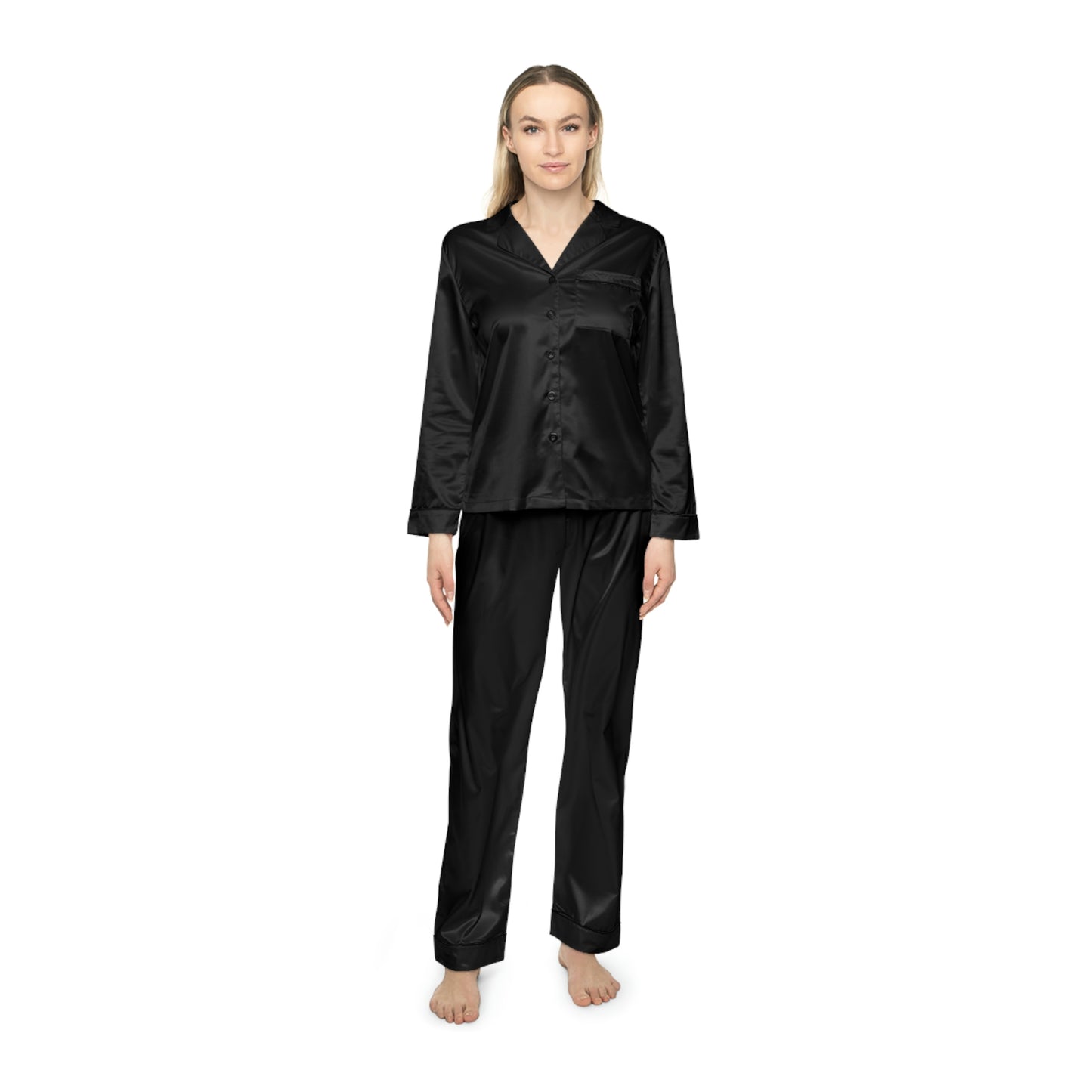 Black Right Day Satin Pajamas