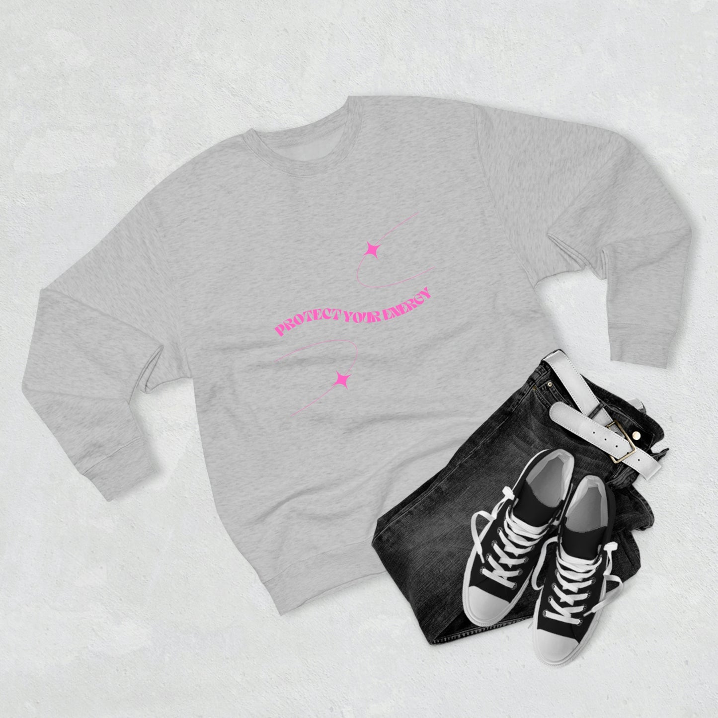 Pink Protect Your Energy Crewneck Sweatshirt