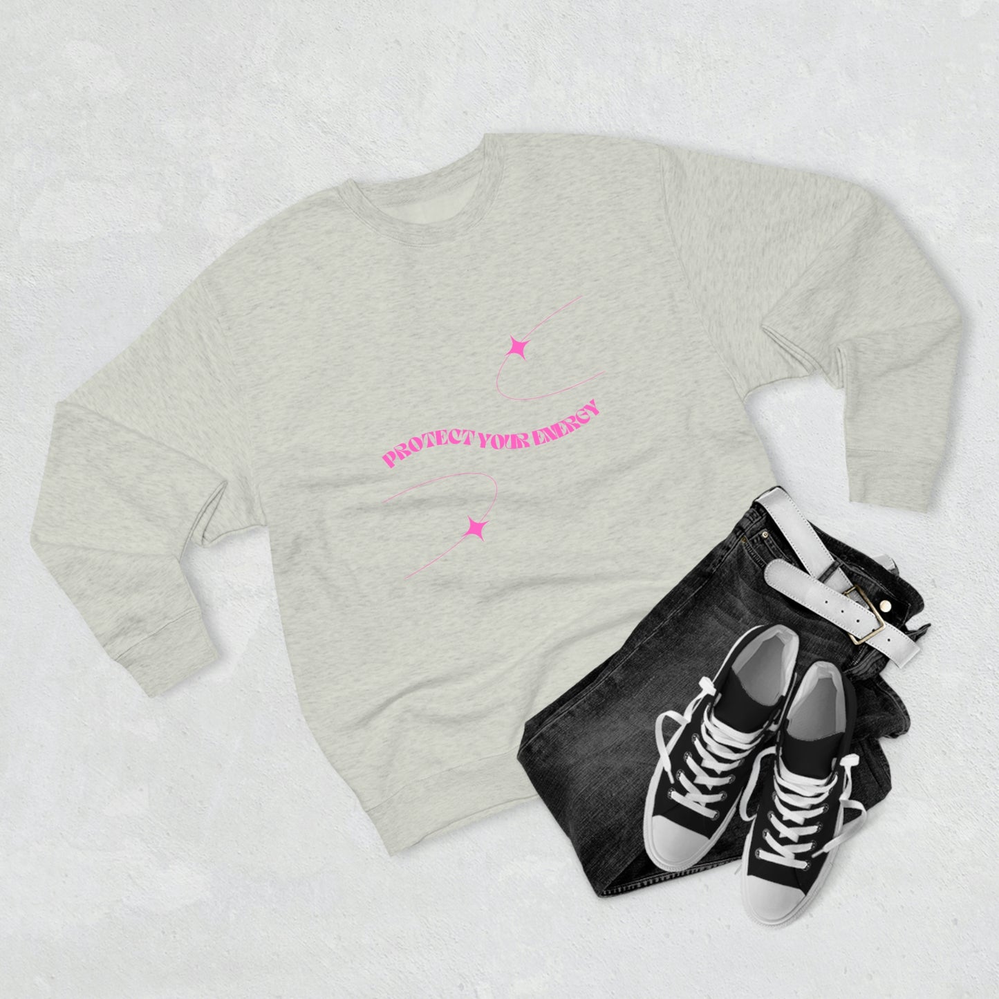 Pink Protect Your Energy Crewneck Sweatshirt