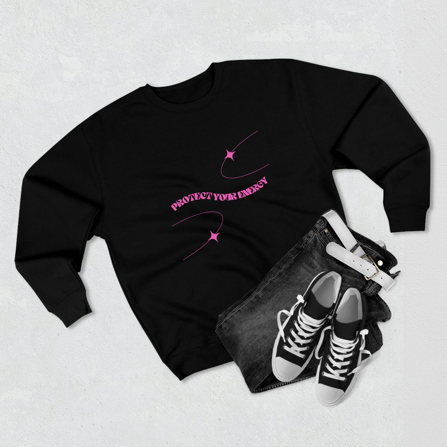 Pink Protect Your Energy Crewneck Sweatshirt