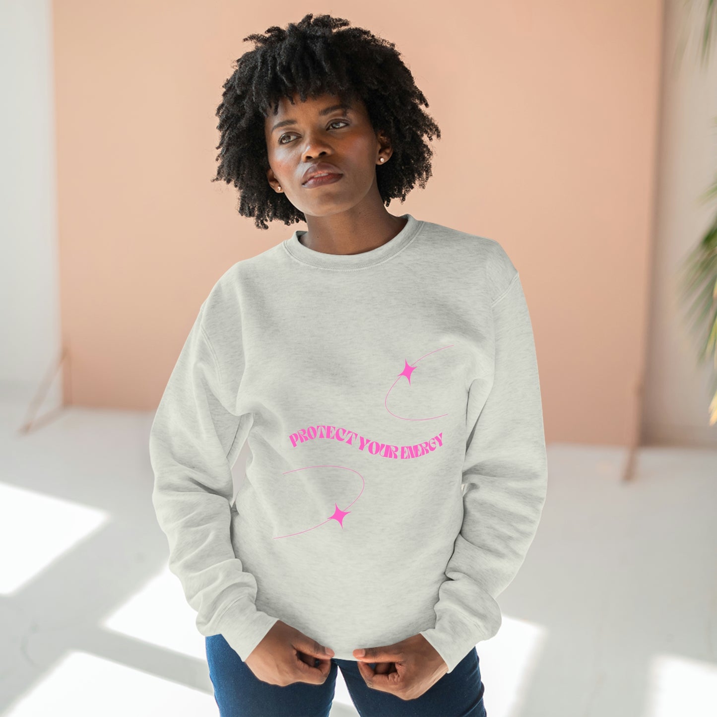 Pink Protect Your Energy Crewneck Sweatshirt