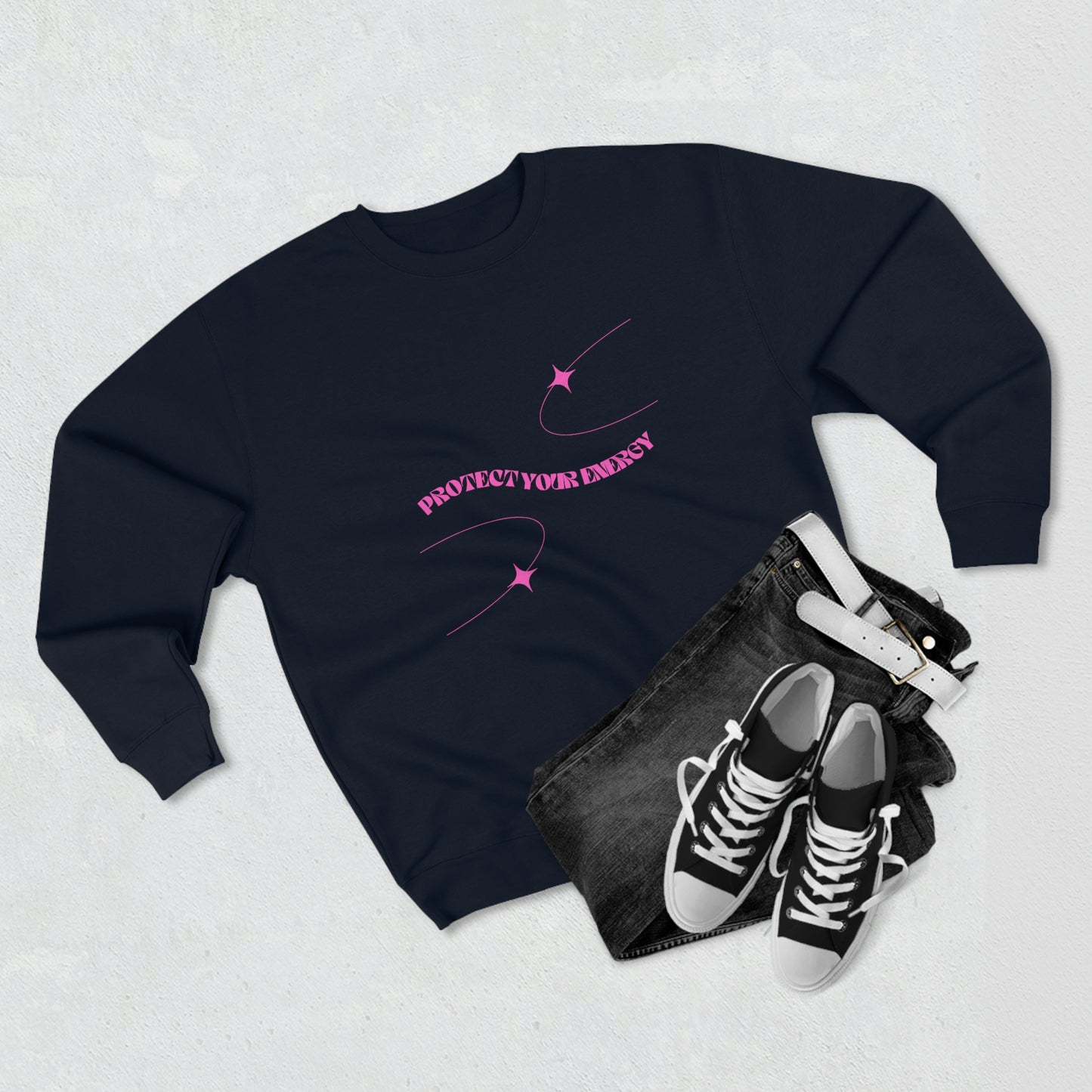 Pink Protect Your Energy Crewneck Sweatshirt