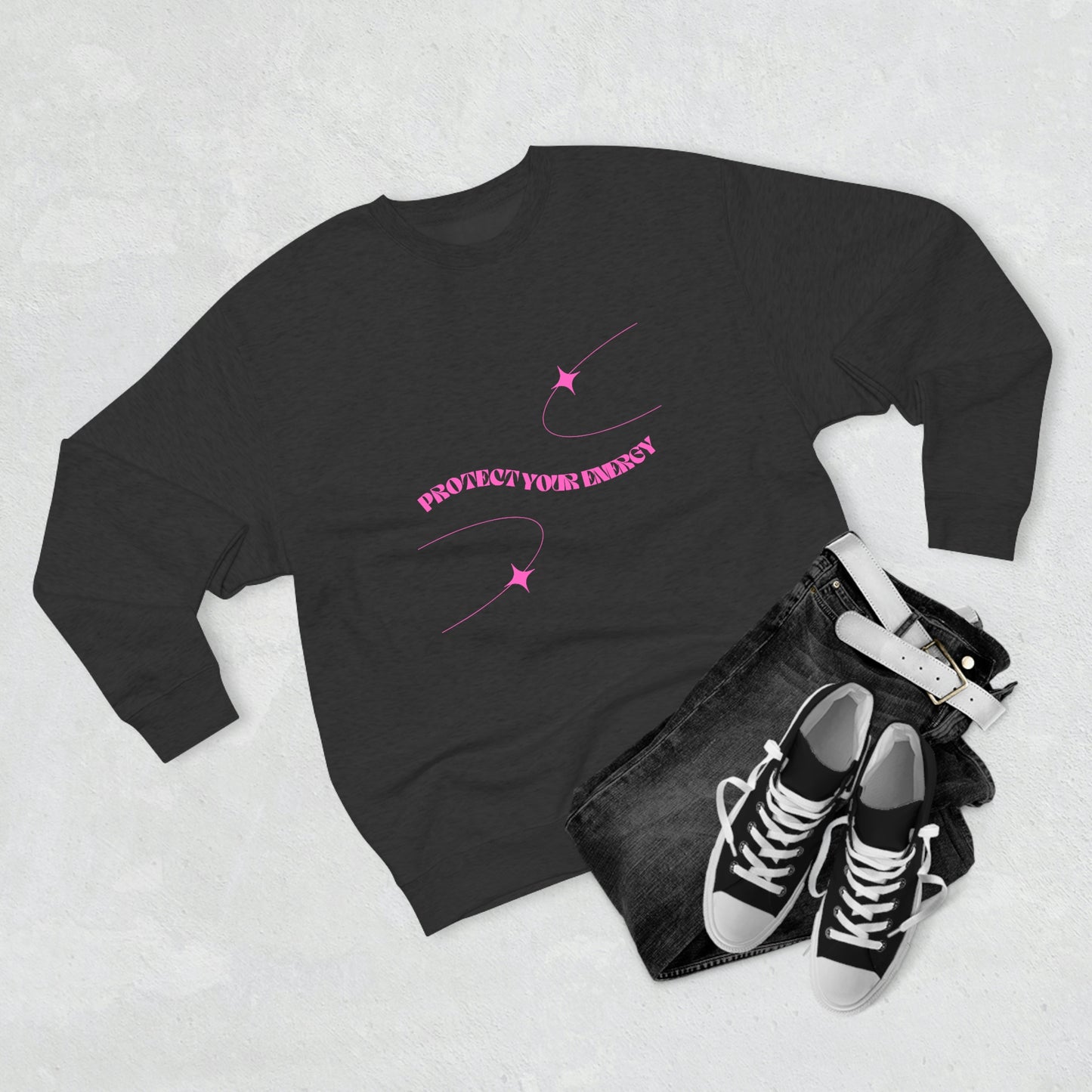 Pink Protect Your Energy Crewneck Sweatshirt