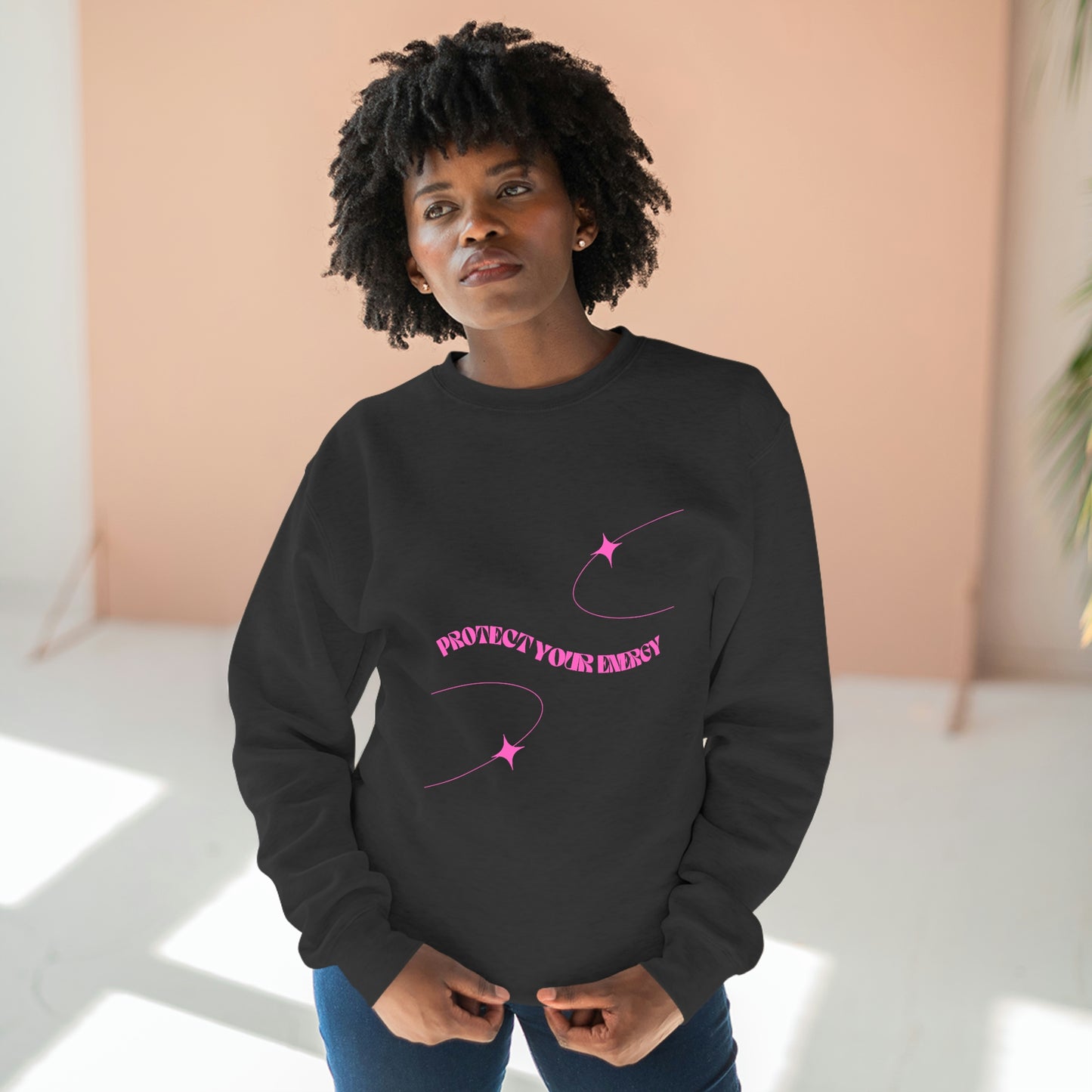 Pink Protect Your Energy Crewneck Sweatshirt