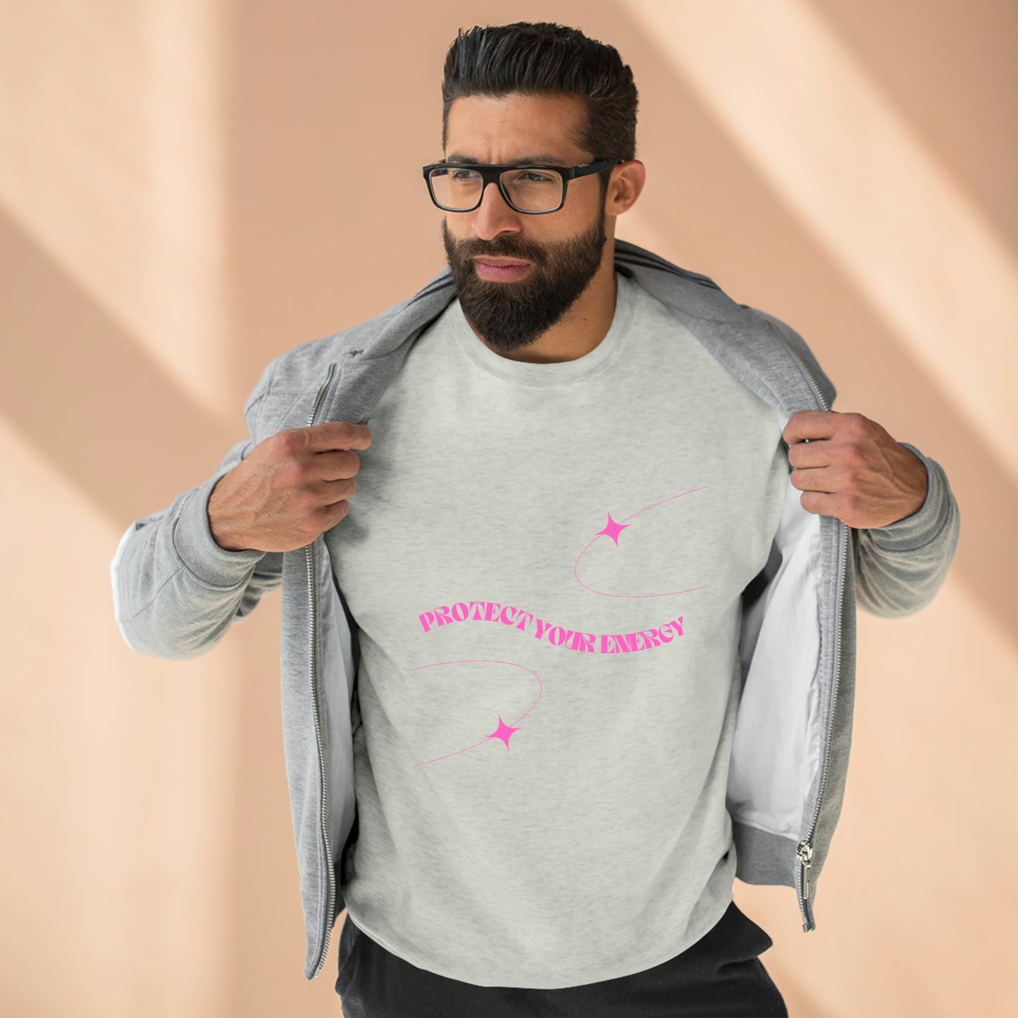 Pink Protect Your Energy Crewneck Sweatshirt