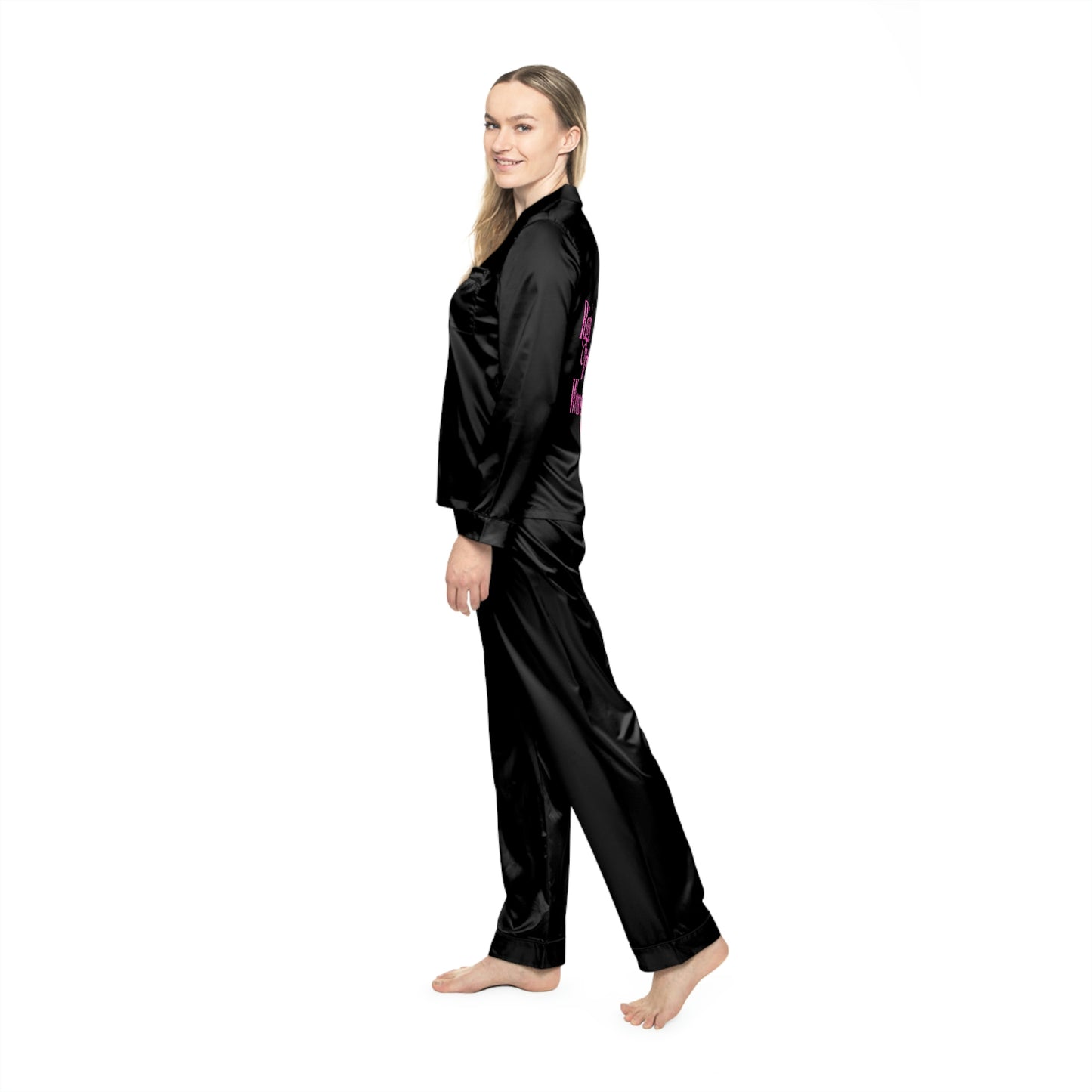 Black Right Day Satin Pajamas