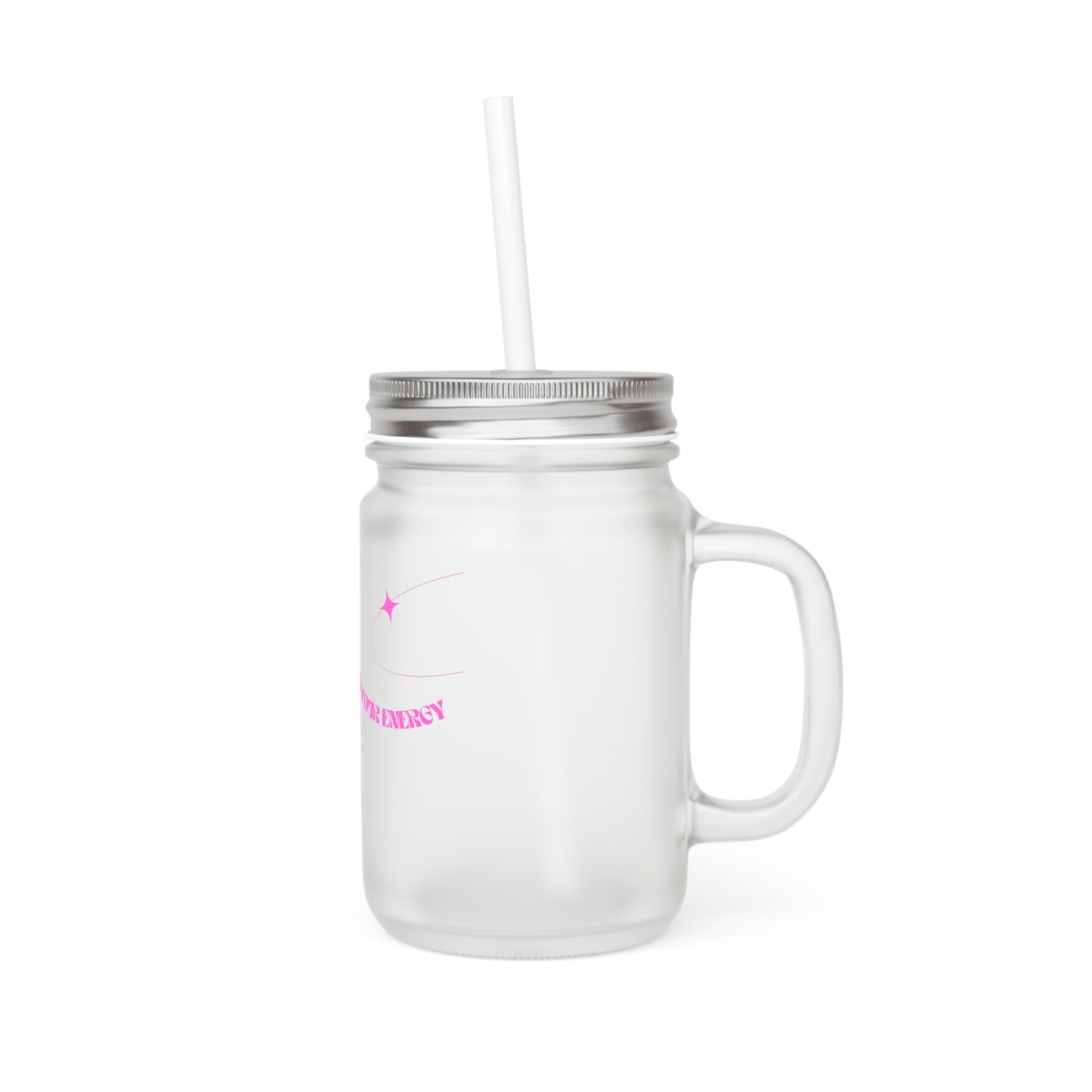 Pink Protect Your Energy Mason Jar