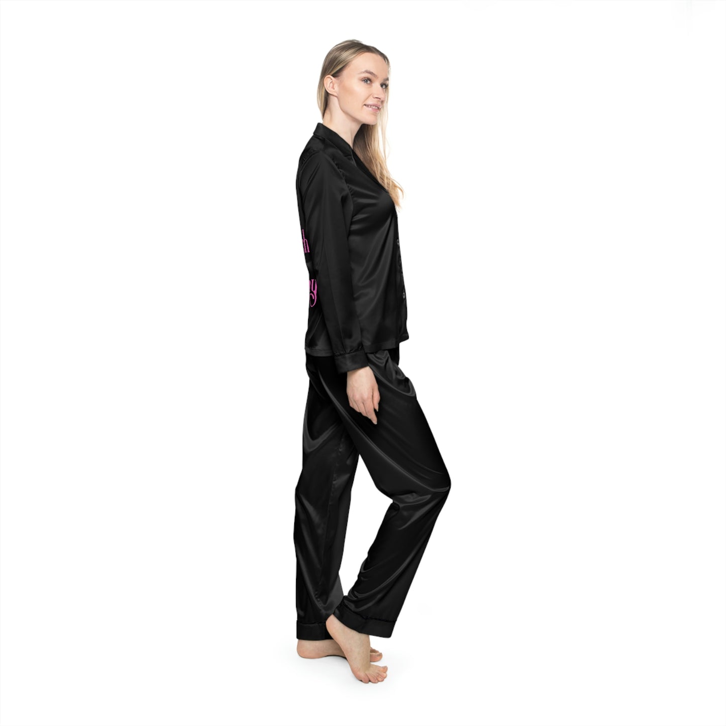 Black Right Day Satin Pajamas